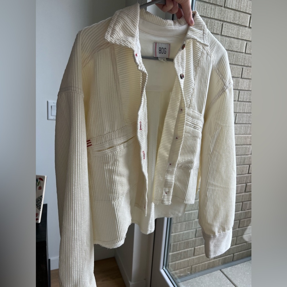 Oversized cropped corduroy jacket